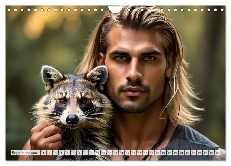 Produktbild: Naturburschen im Wald - Muskeln, Tattoos und Waldbewohner (Wandkalender 2026 DIN A4 quer), CALVENDO Monatskalender