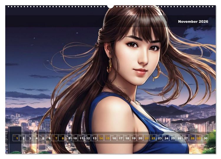 Produktbild: Yolanda's portraits, a graphic portfolio (High Quality Premium Wall Calendar 2026 DIN A2 landscape),CALVENDO 12 Month Wall Calendar