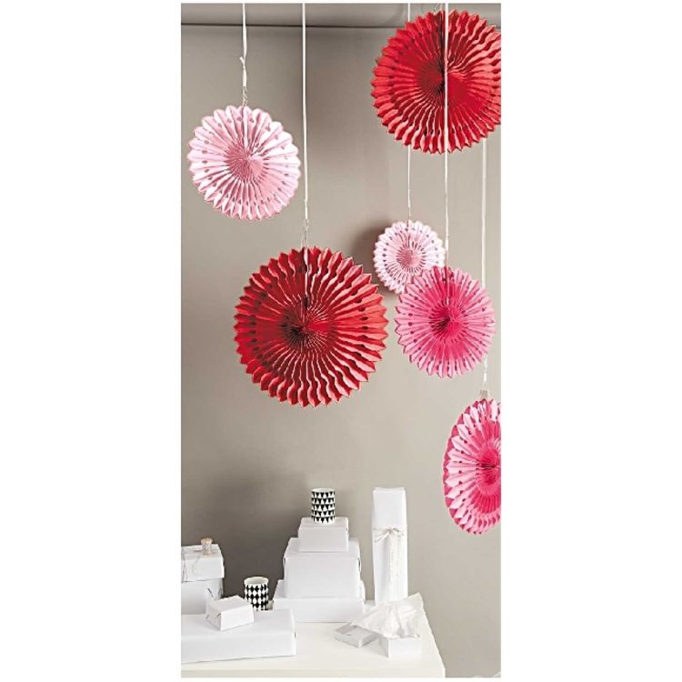 Produktbild: Wabenpapier Blumen, Rosa/Rot,