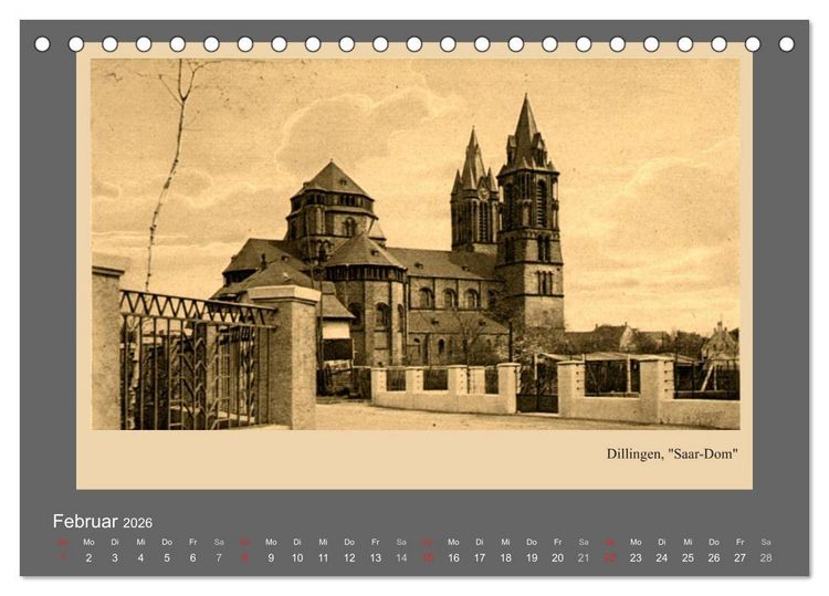 Produktbild: Saarland - vunn domols (frieher), Landkreis Saarlouis (Tischkalender 2026 DIN A5 quer), CALVENDO Monatskalender