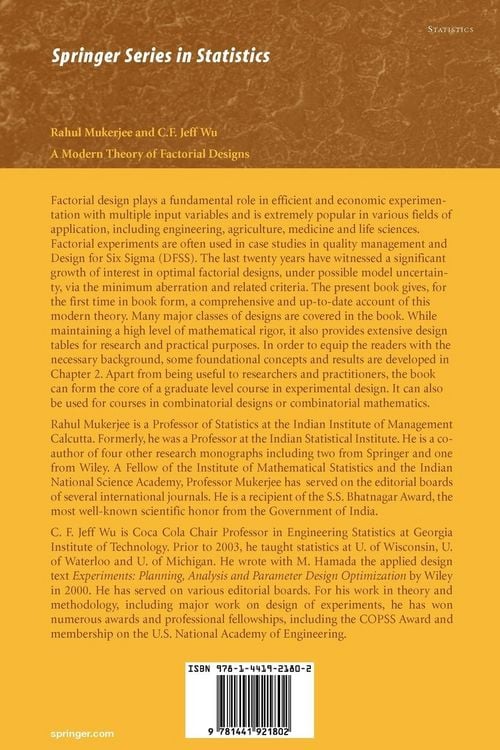 Produktbild: A Modern Theory of Factorial Design