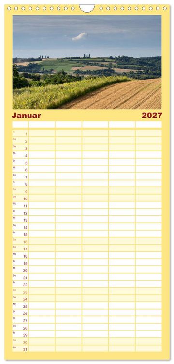 Produktbild: Familienplaner 2027 - Sch&ouml;ner Kraichgau mit 5 Spalten (Wandkalender, 21 x 45 cm) CALVENDO
