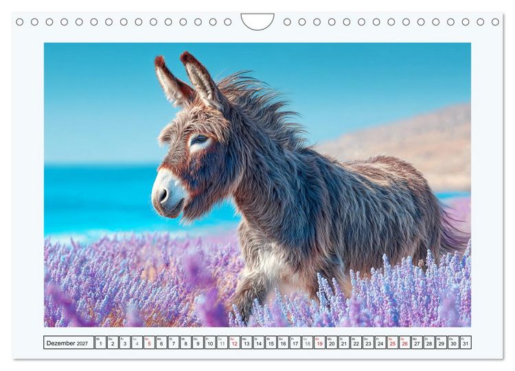 Produktbild: Sanfte Eselpoesie. Momente zwischen Bergwelt und Meer (Wandkalender 2027 DIN A4 quer), CALVENDO Monatskalender
