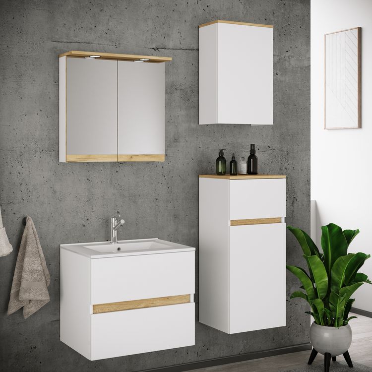 Produktbild: 5 tlg. Badm&ouml;bel-Set mit Waschbecken Cosila-I 61 cm
