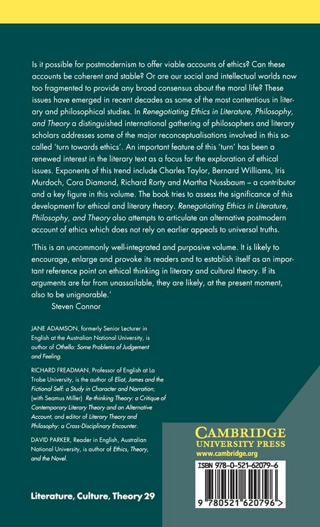 Produktbild: Renegotiating Ethics in Literature, Philosophy, and Theory