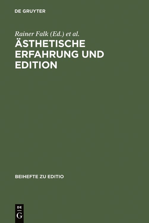 Produktbild: &Auml;sthetische Erfahrung und Edition