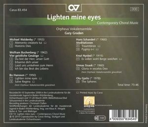 Produktbild: Graden, G: Lighten Mine Eyes-Zeitgen&ouml;ssische Chormusik