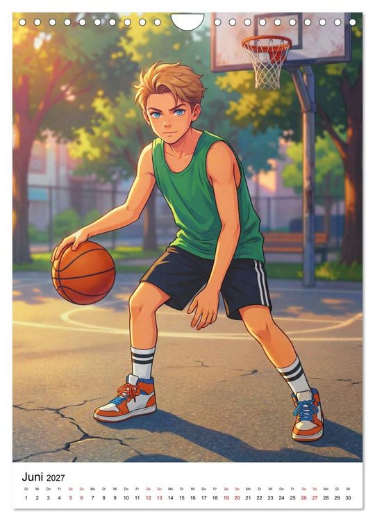 Produktbild: Level Up &ndash; Basketballhelden (Wandkalender 2027 DIN A4 hoch), CALVENDO Monatskalender