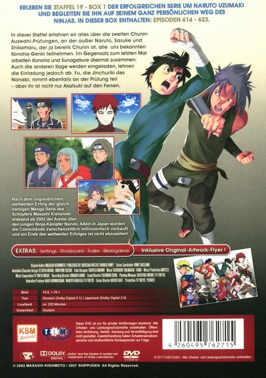 Produktbild: Naruto Shippuden - Auf den Spuren von Narujo - Der bisherige Weg - Staffel 19.1: Folgen 614-623 - Uncut [2 DVDs]