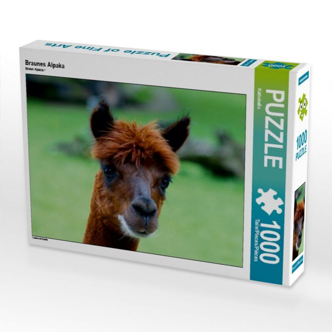 Produktbild: CALVENDO Puzzle Braunes Alpaka | 1000 Teile Lege-Gr&ouml;&szlig;e 64x48cm Foto-Puzzle f&uuml;r gl&uuml;ckliche Stunden