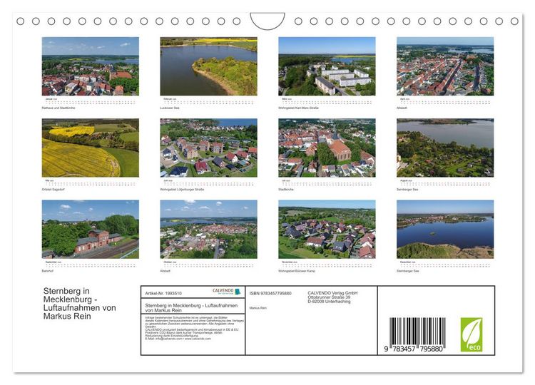 Produktbild: Sternberg in Mecklenburg - Luftaufnahmen von Markus Rein (Wandkalender 2026 DIN A4 quer), CALVENDO Monatskalender