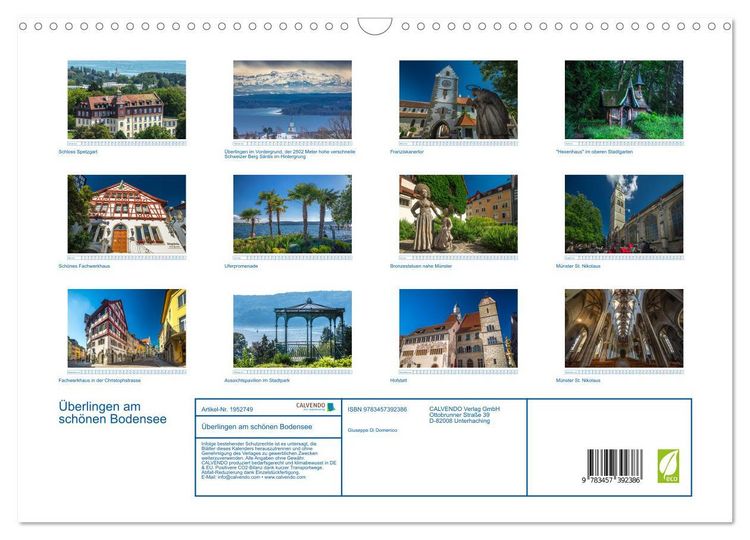 Produktbild: &Uuml;berlingen am sch&ouml;nen Bodensee (Wandkalender 2026 DIN A3 quer), CALVENDO Monatskalender