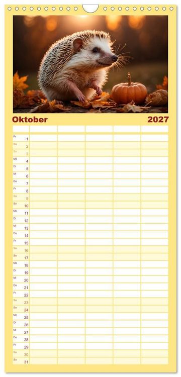 Produktbild: Familienplaner 2027 - Stachelstars mit 5 Spalten (Wandkalender, 21 x 45 cm) CALVENDO