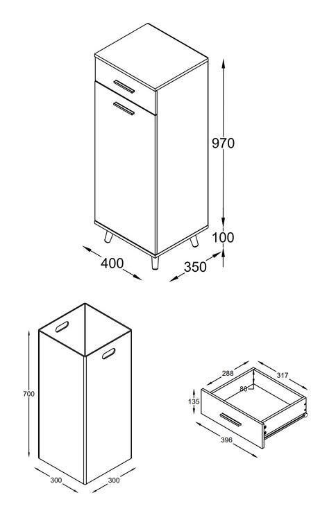 Produktbild: W&auml;scheschrank W&auml;schetruhe W&auml;schebox Landos S