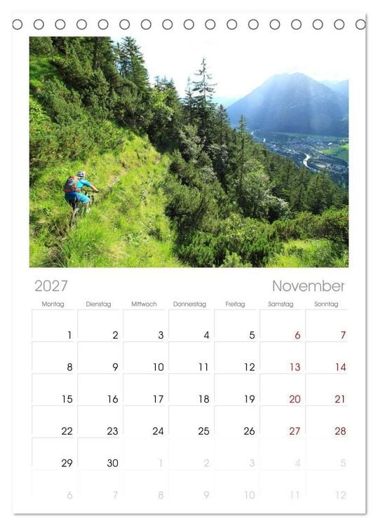 Produktbild: Tischplaner 2027 - Mountainbike Traumpfade (A5 Tischkalender zum Aufstellen) CALVENDO