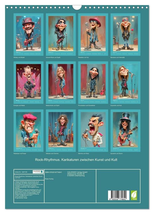Produktbild: Rock-Rhythmus. Karikaturen zwischen Kunst und Kult (Wandkalender 2027 DIN A3 hoch), CALVENDO Monatskalender