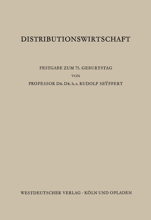 Produktbild: Distributionswirtschaft