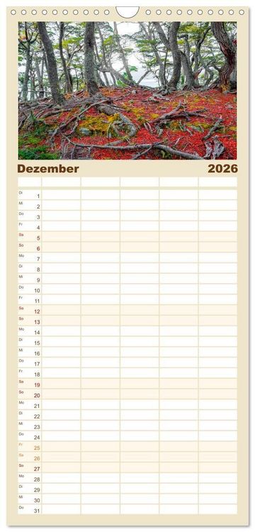 Produktbild: Familienplaner 2026 - Patagonien, Tierra del Fuego: Am Rand der Welt mit 5 Spalten (Wandkalender, 21 x 45 cm) CALVENDO