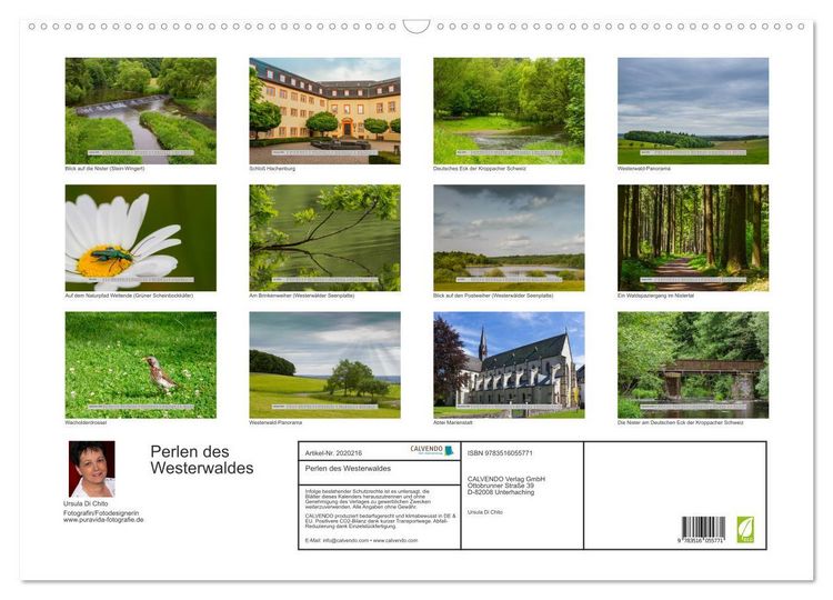 Produktbild: Perlen des Westerwaldes (Wandkalender 2026 DIN A2 quer), CALVENDO Monatskalender