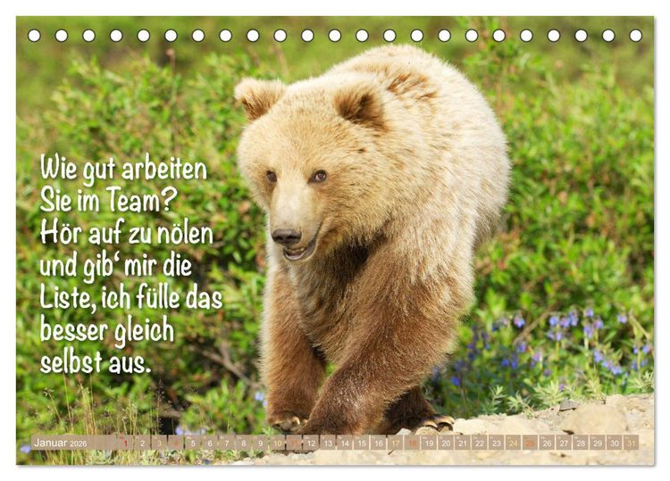 Produktbild: Spa&szlig; mit B&auml;ren: Edition lustige Tiere (Tischkalender 2026 DIN A5 quer), CALVENDO Monatskalender