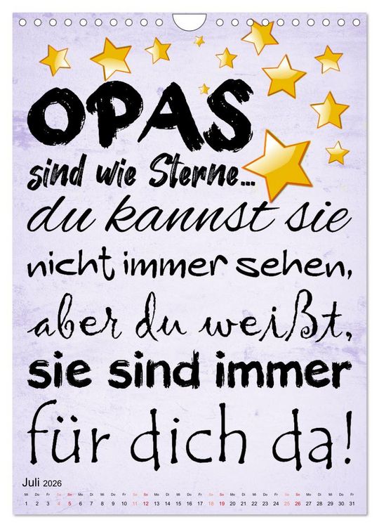 Produktbild: Opa ist der Coolste (Wandkalender 2026 DIN A4 hoch), CALVENDO Monatskalender
