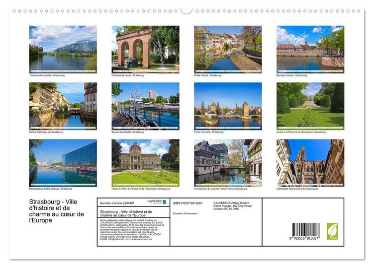 Produktbild: Strasbourg - Ville d'histoire et de charme au c&oelig;ur de l'Europe (Calendrier mural haut de gamme 2027 DIN A2 vertical), CALVENDO calendrier mensuel