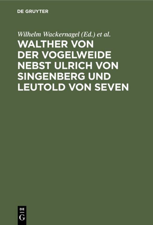 Produktbild: Walther von der Vogelweide nebst Ulrich von Singenberg und Leutold von Seven