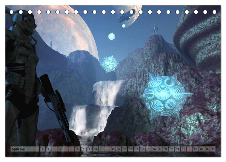 Produktbild: Zukunftswelten (Science Fiction) (Tischkalender 2026 DIN A5 quer), CALVENDO Monatskalender