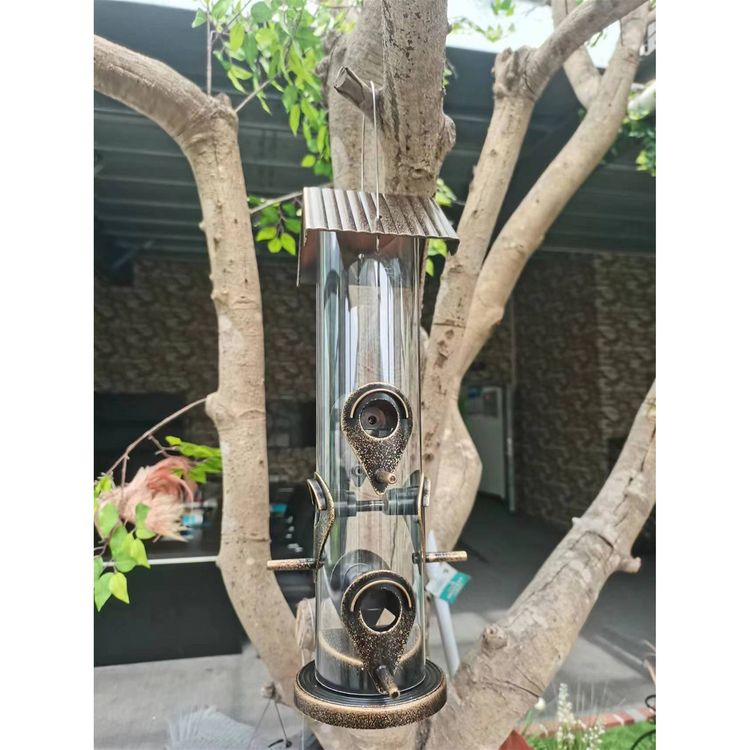 Produktbild: HTI-Living Vogelfutterspender Nessa, R&ouml;hre, metallic gold