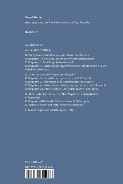 Produktbild: Ist systematische Philosophie m&ouml;glich?