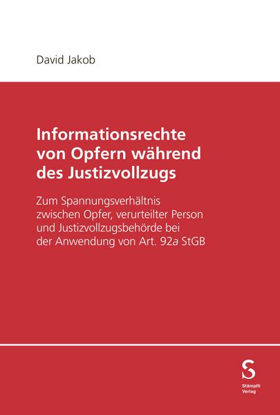 Produktbild: Informationsrechte von Opfern w&auml;hrend des Justizvollzugs