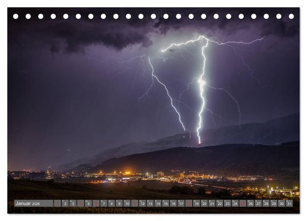 Produktbild: Blitz & Donner (Tischkalender 2026 DIN A5 quer), CALVENDO Monatskalender