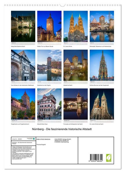 Produktbild: N&uuml;rnberg - Die faszinierende historische Altstadt (hochwertiger Premium Wandkalender 2026 DIN A2 hoch), Kunstdruck in Hochglanz
