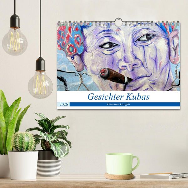 Produktbild: Gesichter Kubas - Havanna Graffiti (Wandkalender 2026 DIN A4 quer), CALVENDO Monatskalender