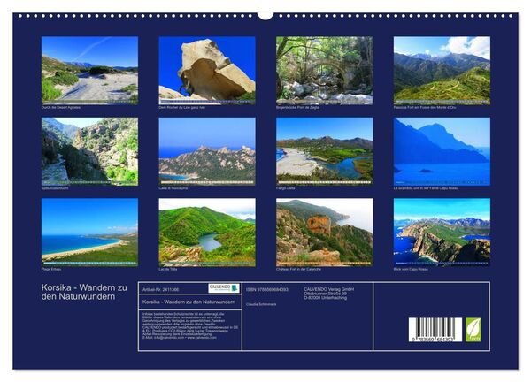 Produktbild: Korsika - Wandern zu den Naturwundern (hochwertiger Premium Wandkalender 2027 DIN A2 quer), Kunstdruck in Hochglanz