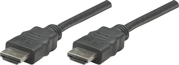 Manhattan HDMI Anschlusskabel HDMI-A Stecker, HDMI-A Stecker 1.00m Schwarz 308816 HDMI-Kabel