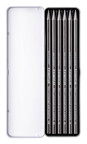 Produktbild: STAEDTLER Vollgraphitstifte Mars Lumograph, 6er Set, 6 H&auml;rtegrade