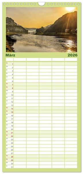 Produktbild: Familienplaner 2026 - Mystischer Malerweg mit 5 Spalten (Wandkalender, 21 x 45 cm) CALVENDO