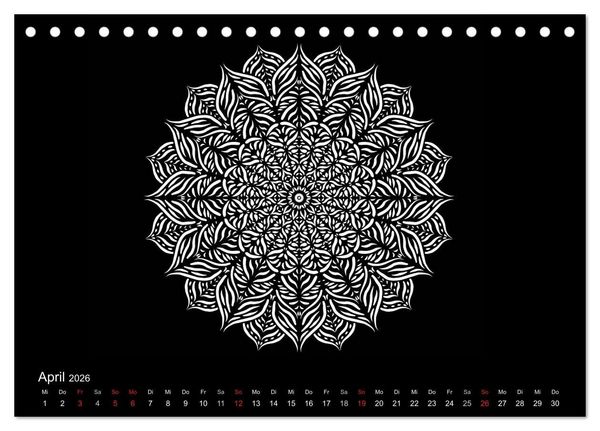 Produktbild: Entspannung und Ruhe durch Mandalas (Tischkalender 2026 DIN A5 quer), CALVENDO Monatskalender