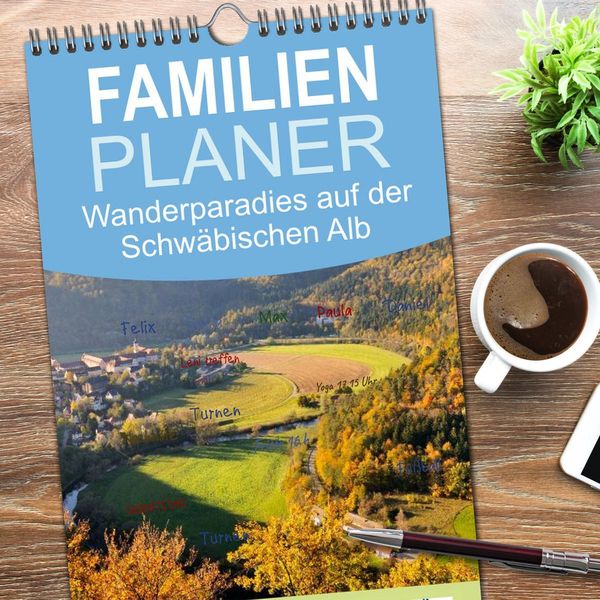 Produktbild: Familienplaner 2026 - Das Donautal - Wanderparadies auf der Schw&auml;bischen Alb mit 5 Spalten (Wandkalender, 21 x 45 cm) CALVENDO