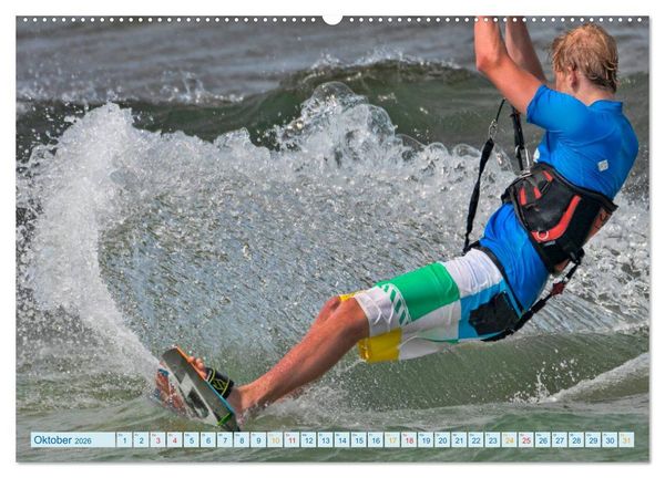 Produktbild: Kitesurfen - Wasser, Wind und coole Typen (Wandkalender 2026 DIN A2 quer), CALVENDO Monatskalender