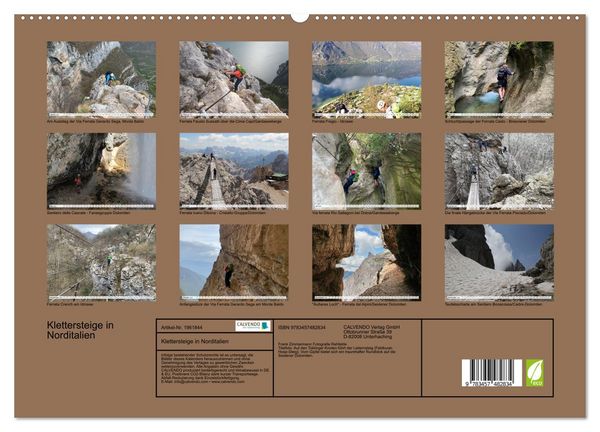 Produktbild: Klettersteige in Norditalien (hochwertiger Premium Wandkalender 2026 DIN A2 quer), Kunstdruck in Hochglanz