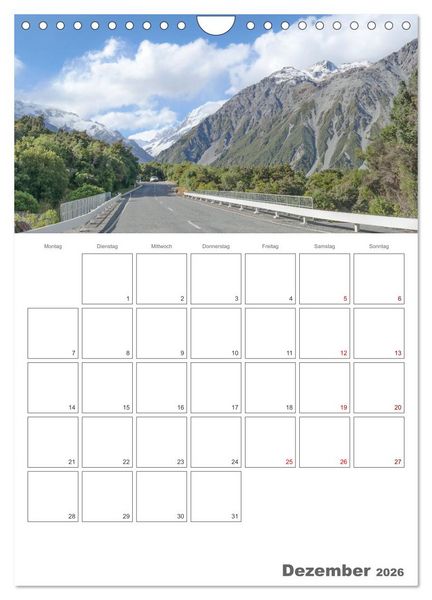 Produktbild: Neuseeland &ndash; Unterwegs auf Traumstra&szlig;en der S&uuml;dinsel (Wandkalender 2026 DIN A4 hoch), CALVENDO Monatskalender