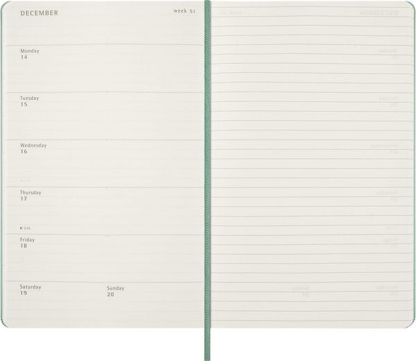 Produktbild: Moleskine 12 Monate Wochen Notizkal. 27 A5 Geb Gr&uuml;n