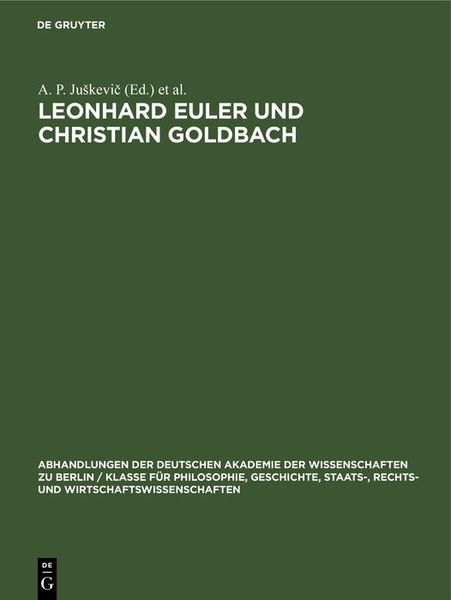 Produktbild: Leonhard Euler und Christian Goldbach