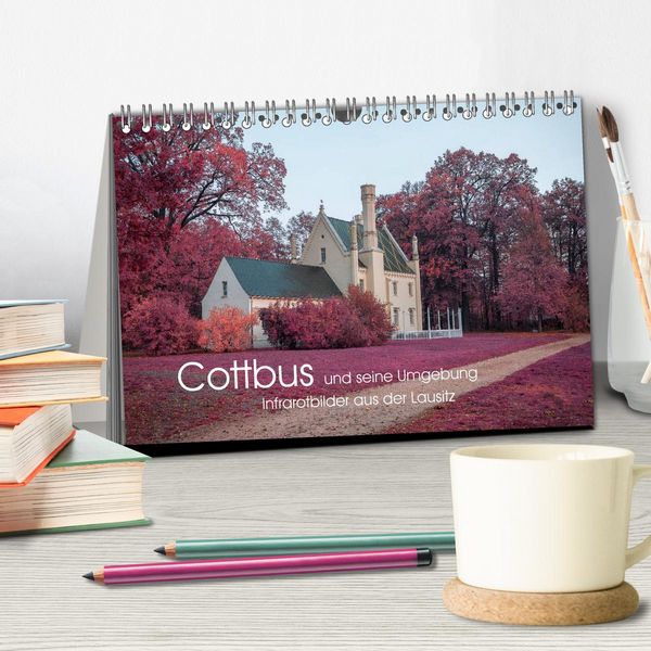 Produktbild: Cottbus und seine Umgebung in Infrarot (Tischkalender 2026 DIN A5 quer), CALVENDO Monatskalender