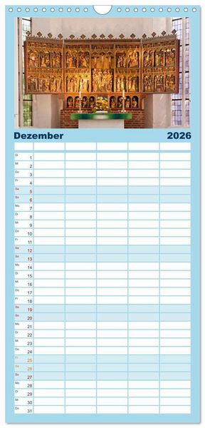 Produktbild: Familienplaner 2026 - Schleswig Holstein - Landeshauptstadt Kiel mit 5 Spalten (Wandkalender, 21 x 45 cm) CALVENDO