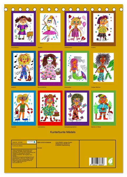 Produktbild: Kunterbunte M&auml;dels (Tischkalender 2026 DIN A5 hoch), CALVENDO Monatskalender