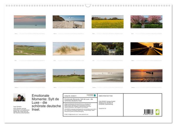 Produktbild: Emotionale Momente: Sylt de Luxe - die sch&ouml;nste deutsche Insel. (Wandkalender 2026 DIN A2 quer), CALVENDO Monatskalender