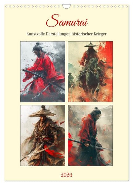 Produktbild: Samurai. Kunstvolle Darstellungen historischer Krieger (Wandkalender 2026 DIN A3 hoch), CALVENDO Monatskalender